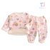 Set pijama de 2 piese cu vată moale și model floral Bears Forest Garden Pink