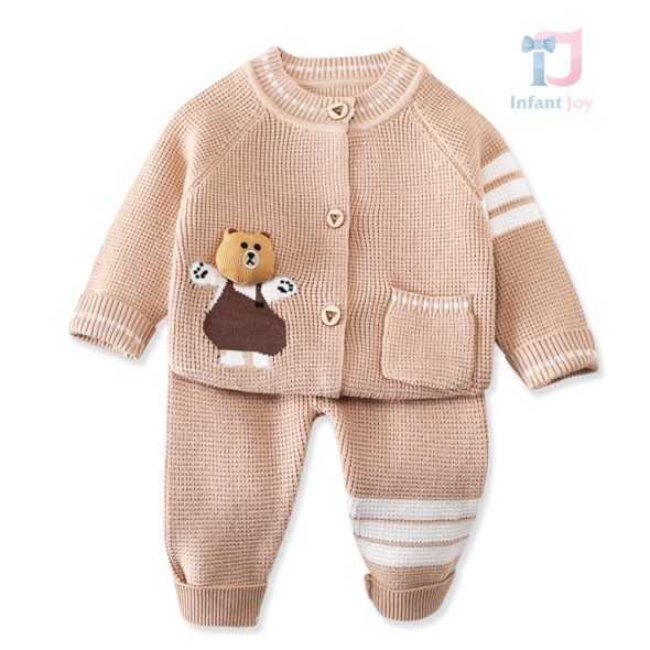Set din tricotaj de 2 piese cu cardigan și pantaloni Warm Bud