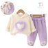 Set Premium Matlasat de 2 piese cu Hanorac și Aplicații 3D Cuddly Heart Purple