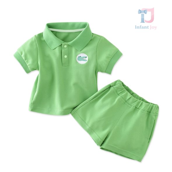 Set de 2 piese cu guler clasic Bear Couture Electric Green