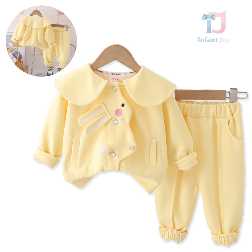 Set de 2 piese cu guler „Peter Pan” și închidere asimetrică Bunny Bright Lemon