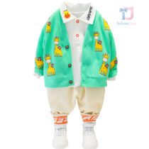 Set sportiv-elegant de 3 piese Green Giraffe