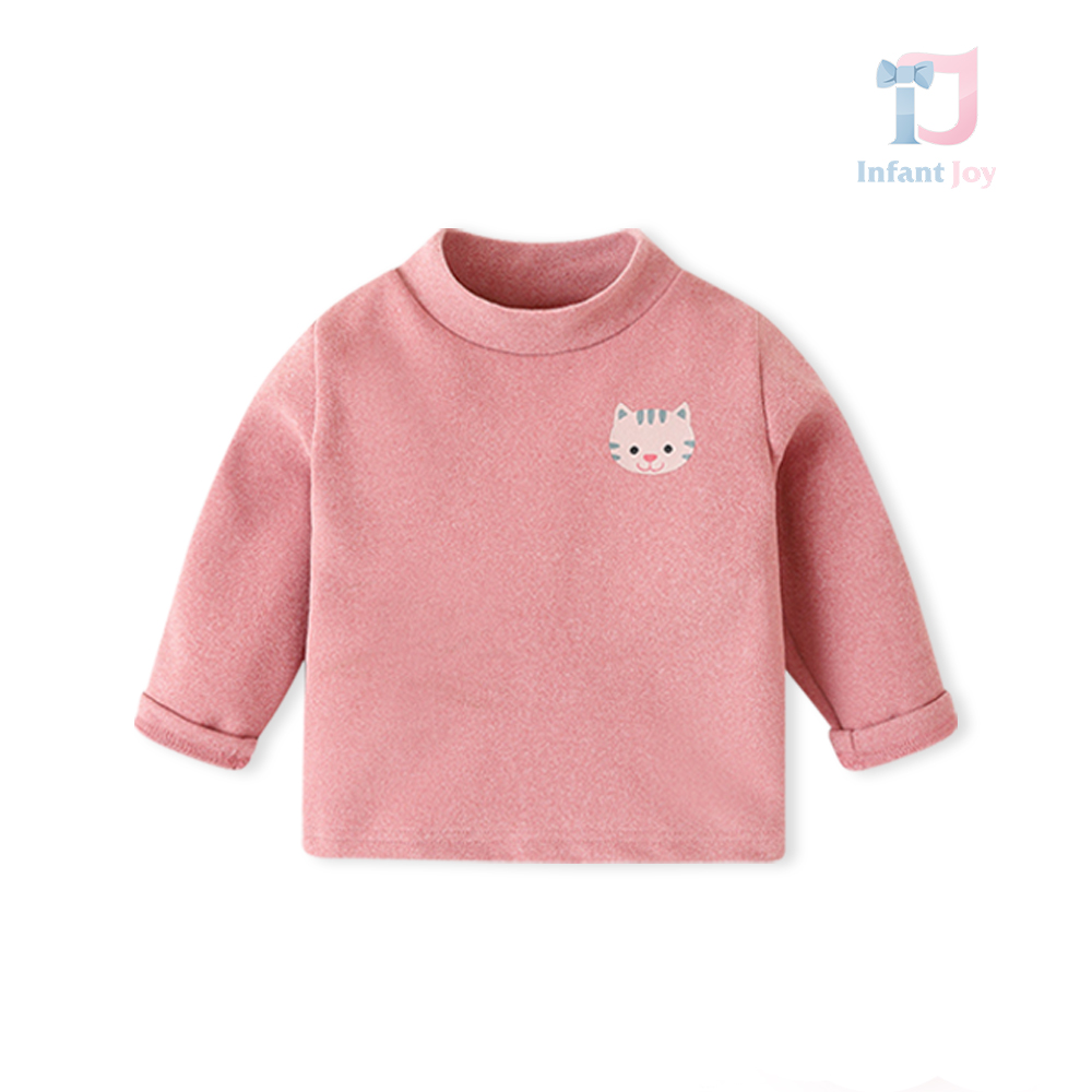 Bluza din fleece, cu guler polo jos Happy Friend – Roz