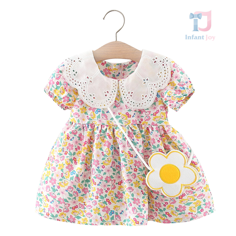 Rochie florala cu guler din dantela si pandantiv Mini Flowerista