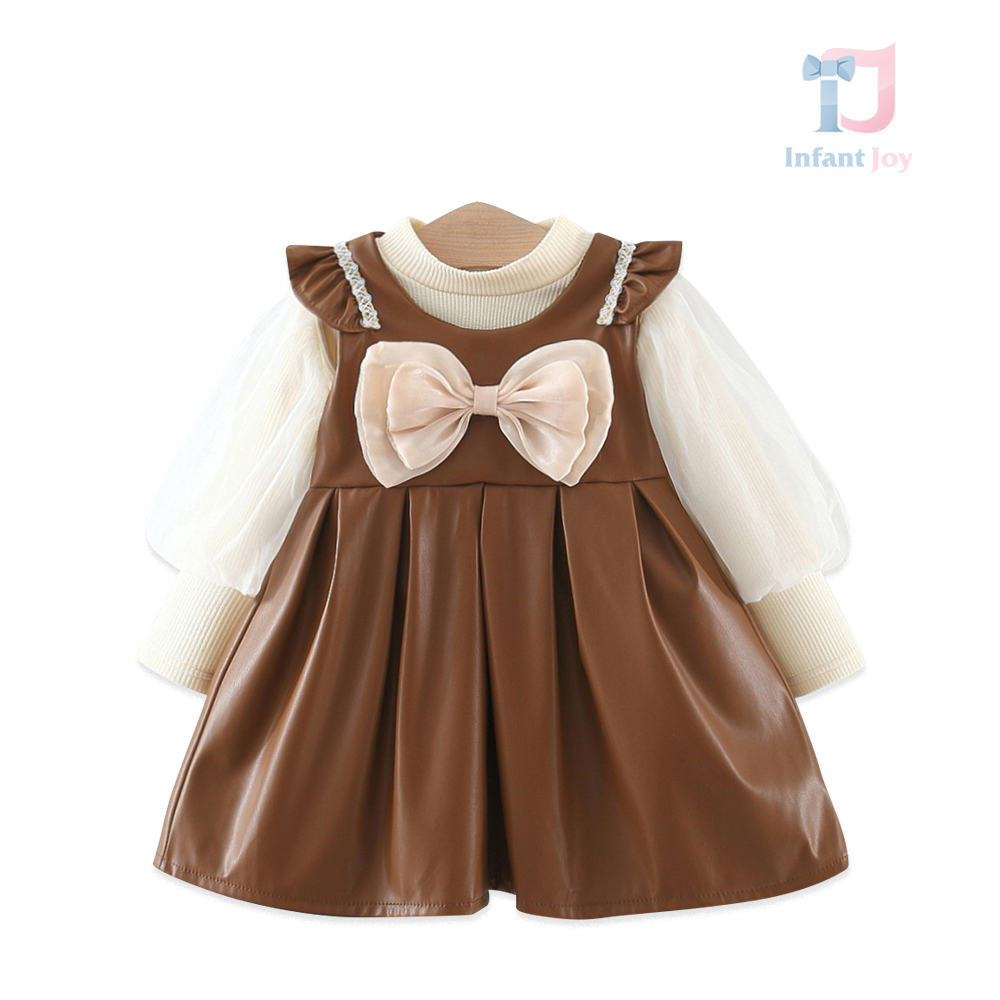 Set de 2 piese rochie din piele cu organza, și bluză cu mâneci bufante Miss Generosity