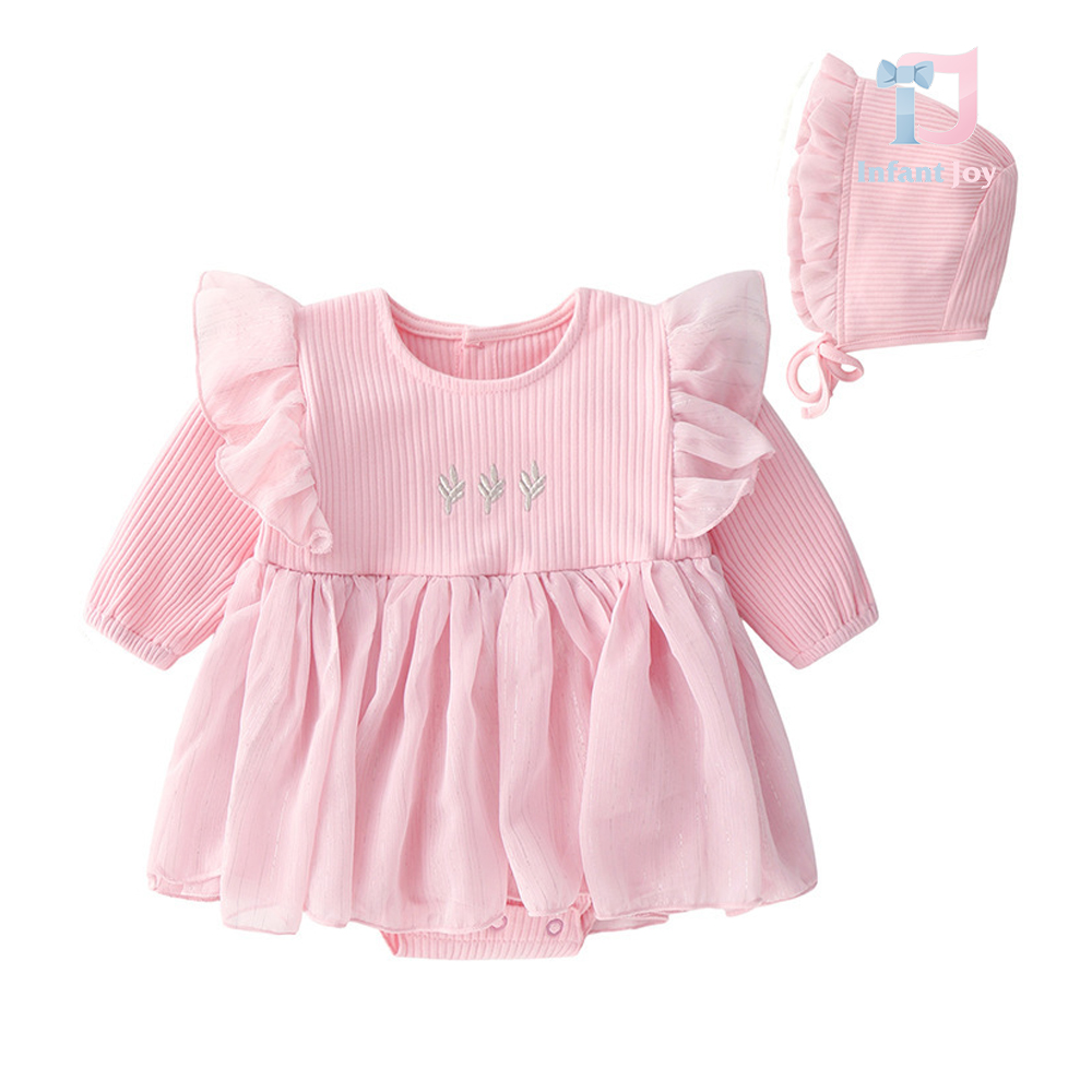 Set rochie formala cu organza si lame + palarie Diamond Pink