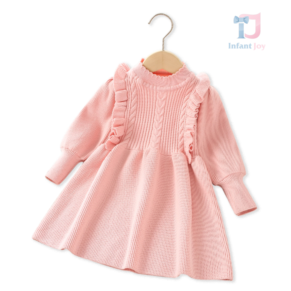 Rochie premium tricotata cu bucle Pinkish Calithea