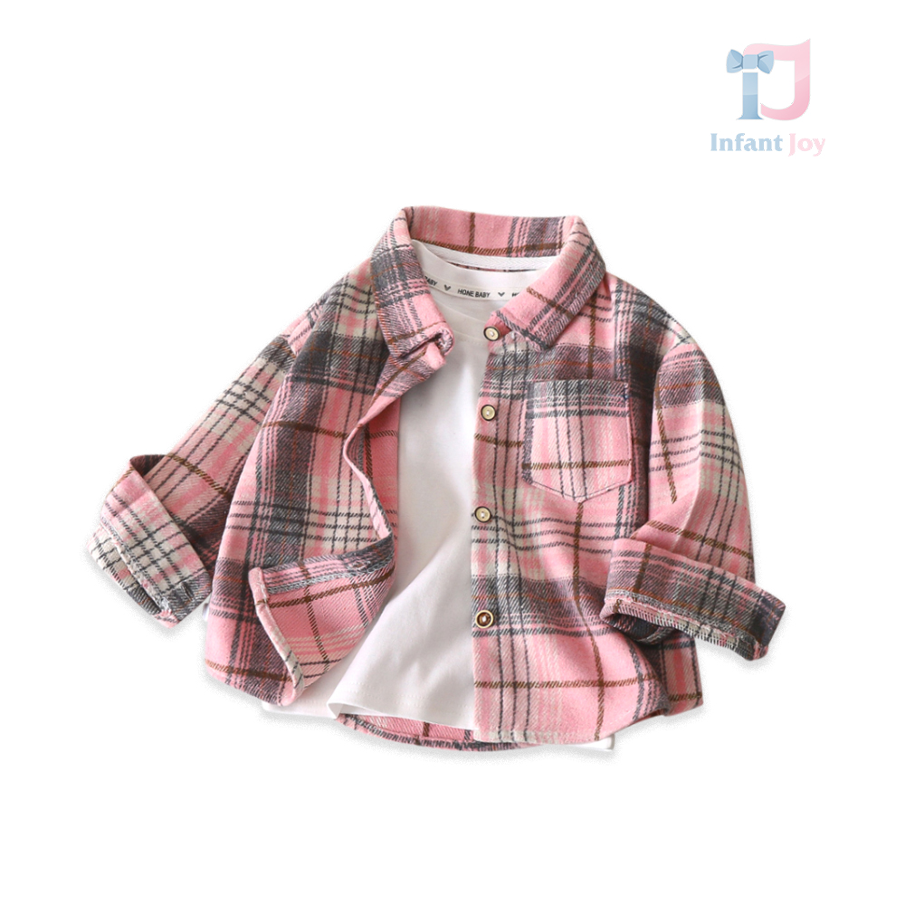 Cămașă în carouri cu buzunar Pink & Grey