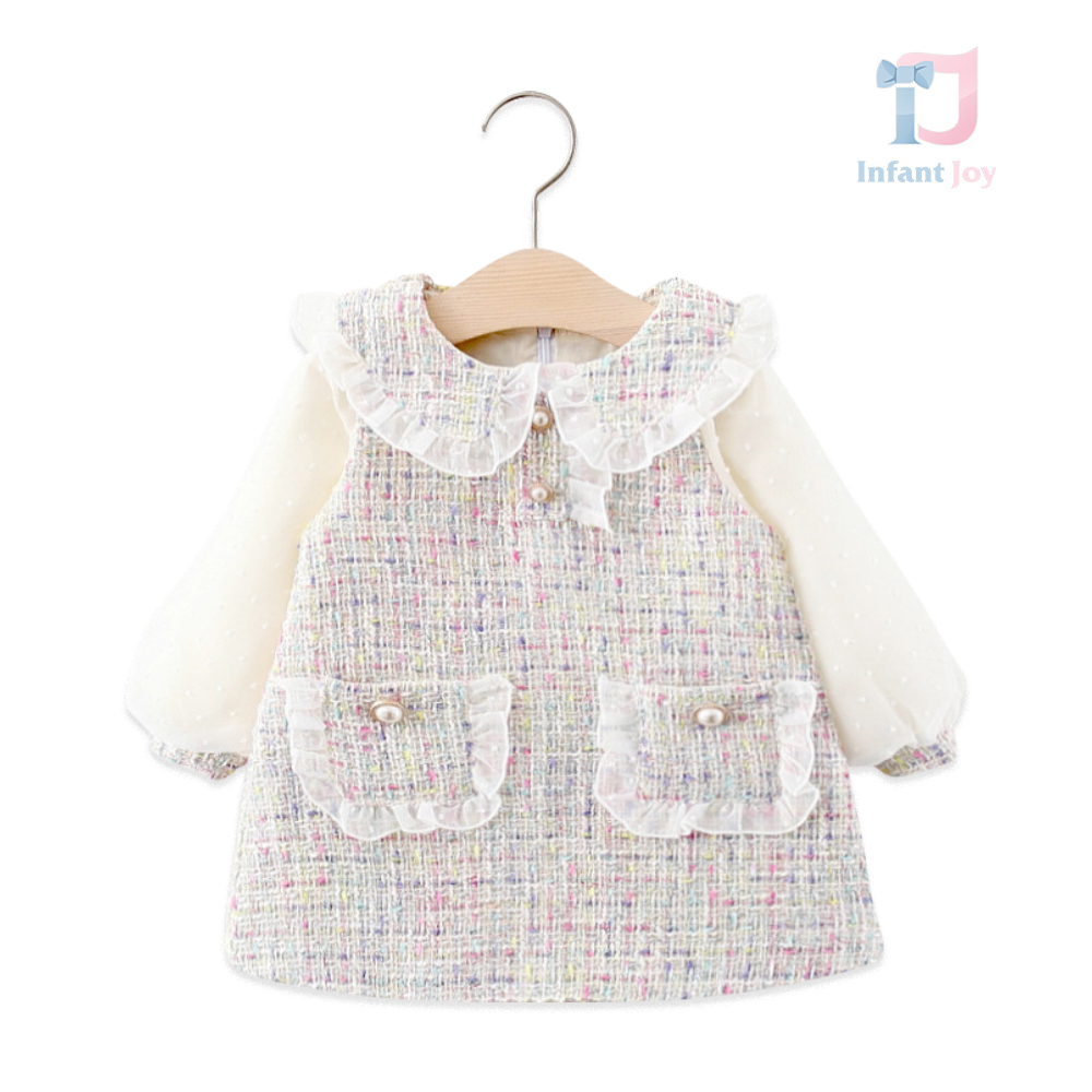 Rochie Formala Boucle, cu Volane din Sifon si Maneci Bufante, spectaculoase Dalia Pearl