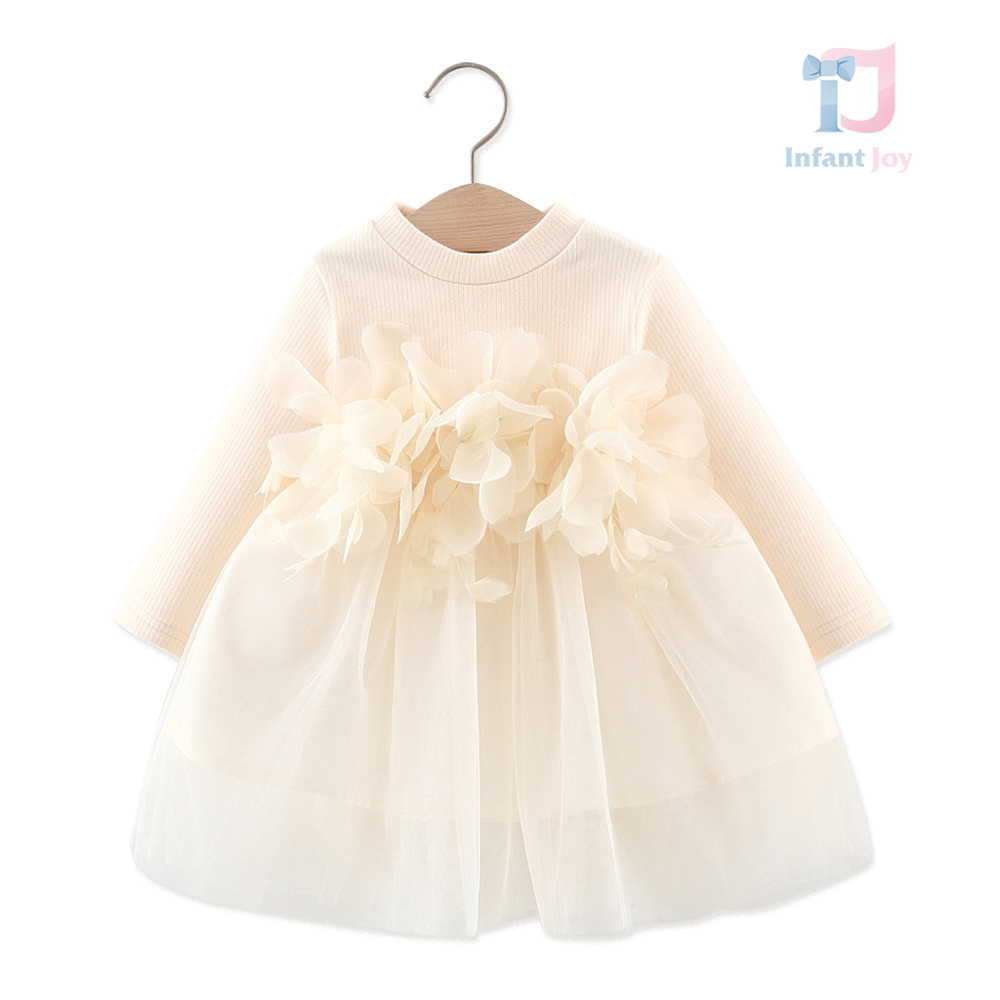 Rochie formala cu buchet delicat din tul Gentle Miss Beige