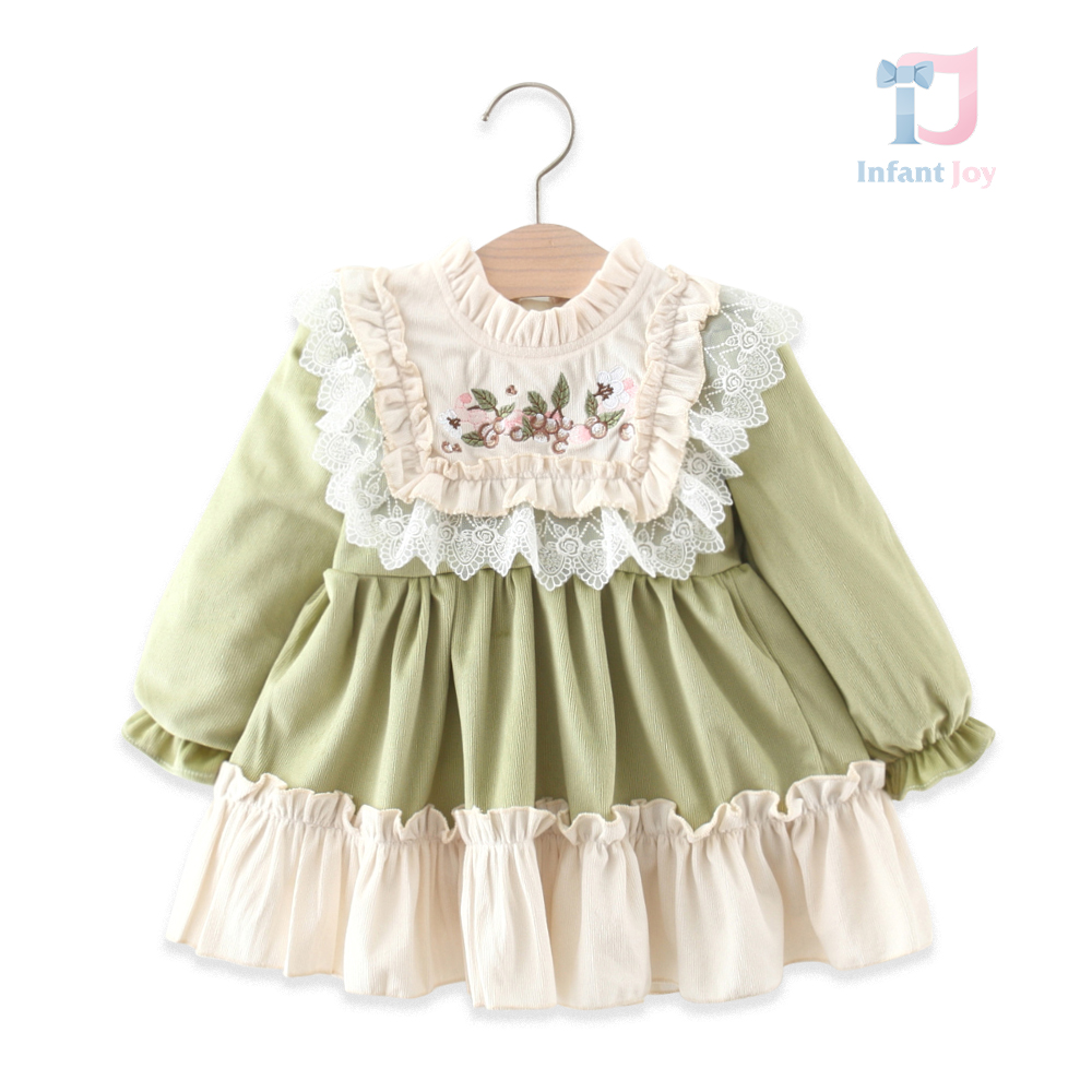 Rochie formala din catifea si dantela Greenery Bloom