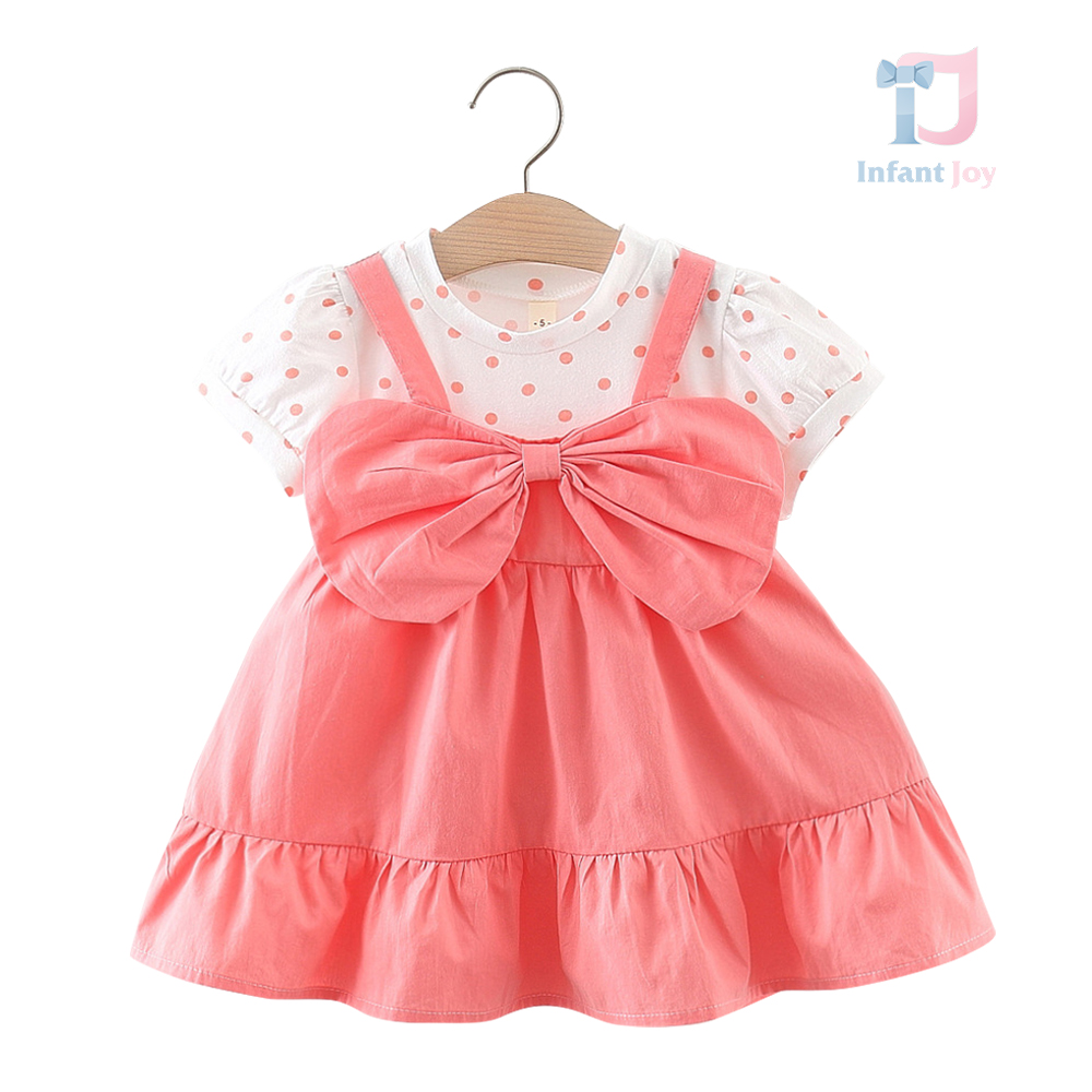 Rochie cu bucle și o panglică mare Peach Bloom