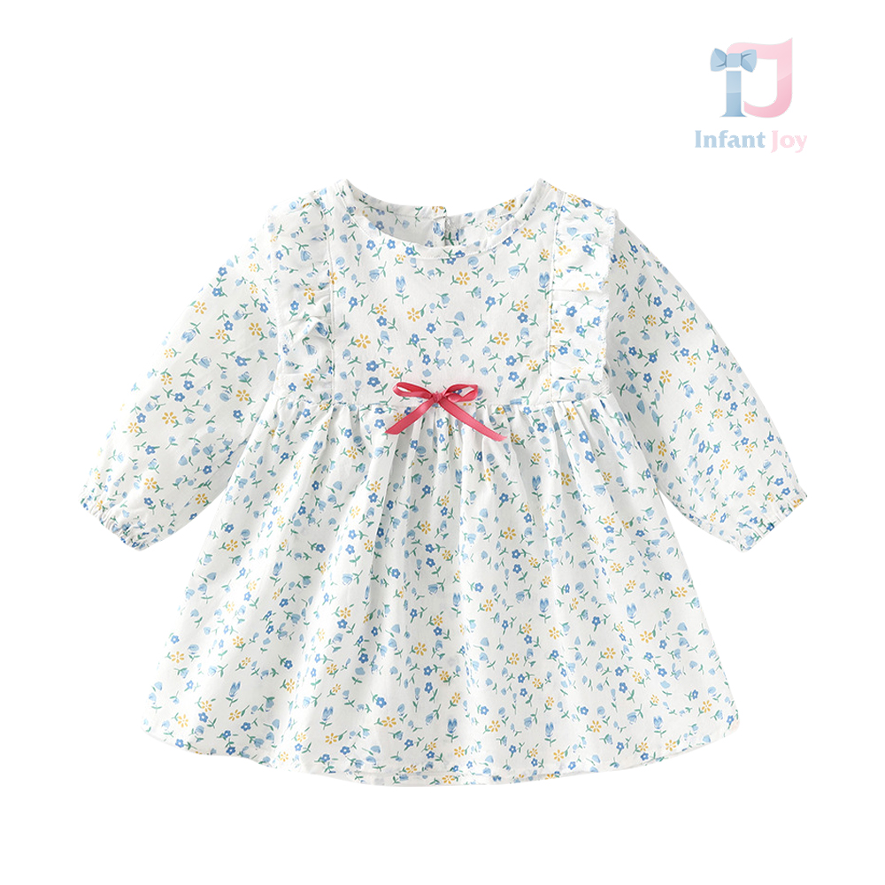 Rochie cu model blând și panglică ciclamen Pretty Garden