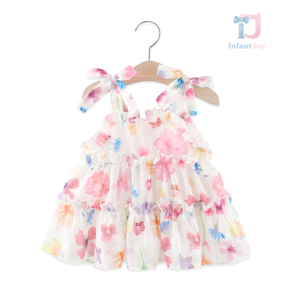 Rochie din sifon cu volane și voaluri Shiny Flower