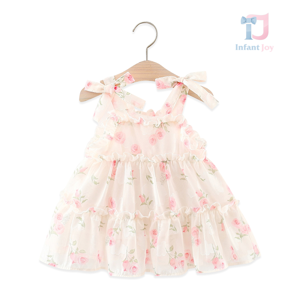 Rochie din sifon cu volane și voaluri Shiny Rose