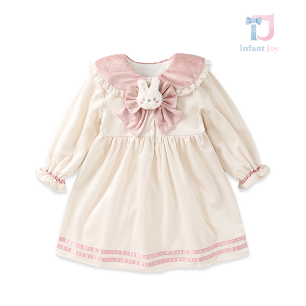 Rochie de catifea matlasata cu volane Bunny Princess