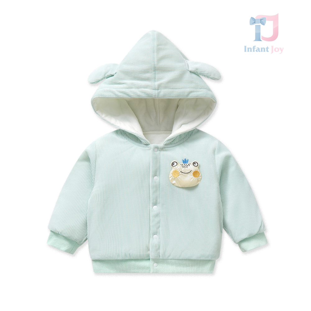 Bomber premium din velur cu umplutură Eco Puf și glugă Turquoise Froggy