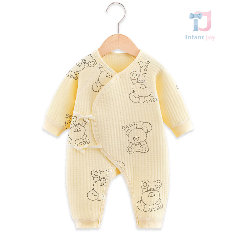 Salopetă din bumbac de înaltă calitate Bright Yellow Bear