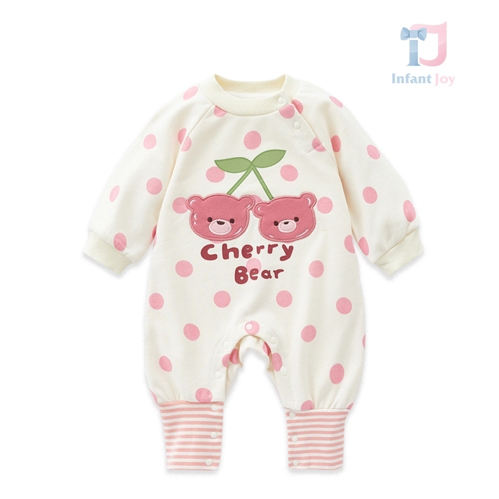 Salopeta cu broderie si Tic-Tac Cherry Bear Vanilla