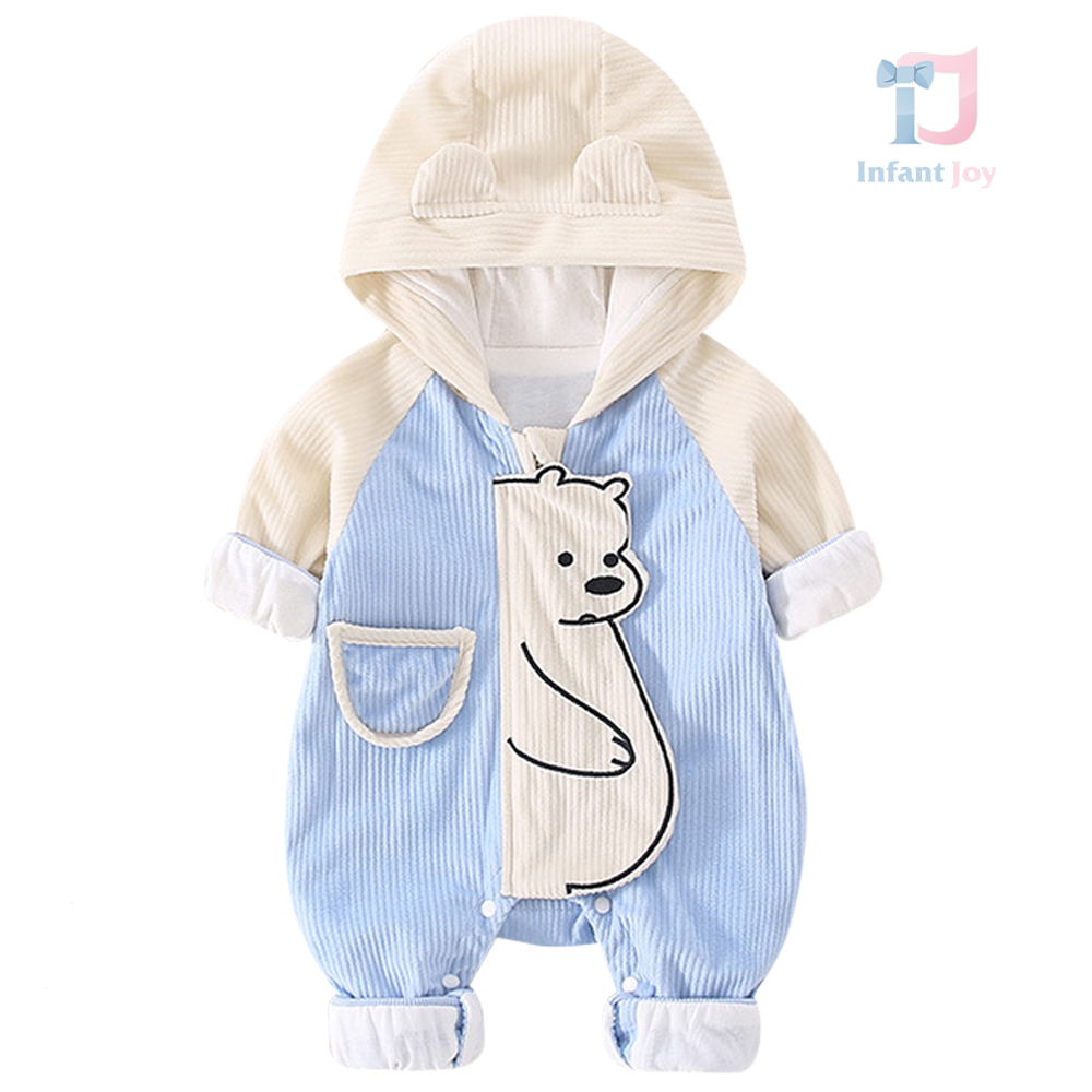 Salopeta din catifea Huggy Bear Blue