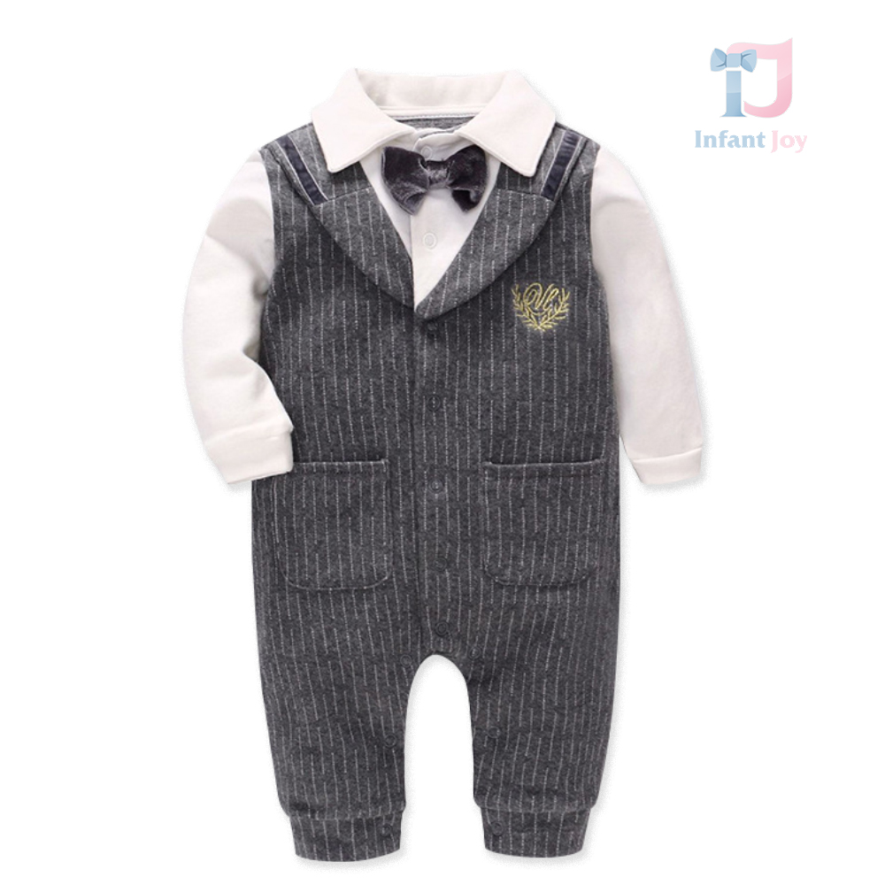 Salopetă formală cu papion și broderie The Center of Attention