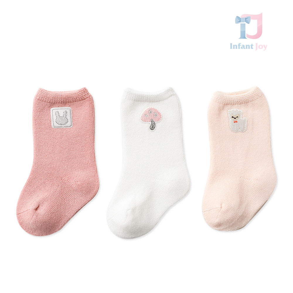 Set 3 perechi de șosete cu broderie Pink Play