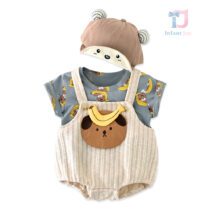 Set de 2 piese cu elemente 3D Banana Bear