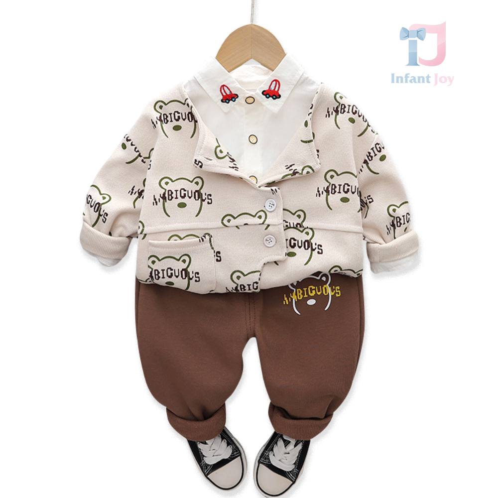 Set sportiv-elegant de 3 piese cu jachetă asimetrică Bear Ambiguous