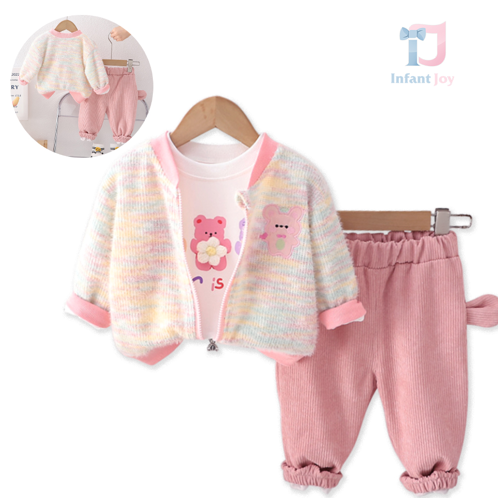 Set de 3 piese cu cardigan tip mohair Bear is Cute