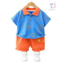 Set de 2 piese din lakosta și denim cu guler clasic Bear Shadow Blue