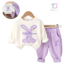 Set de 2 piese cu broderie spectaculoasă și element 3D Bloo Bloom Liliac