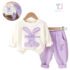 Set de 2 piese cu broderie spectaculoasă și element 3D Bloo Bloom Liliac