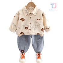 Set sportiv-elegant de 2 piese cu broderii și blugi Cactose Planet