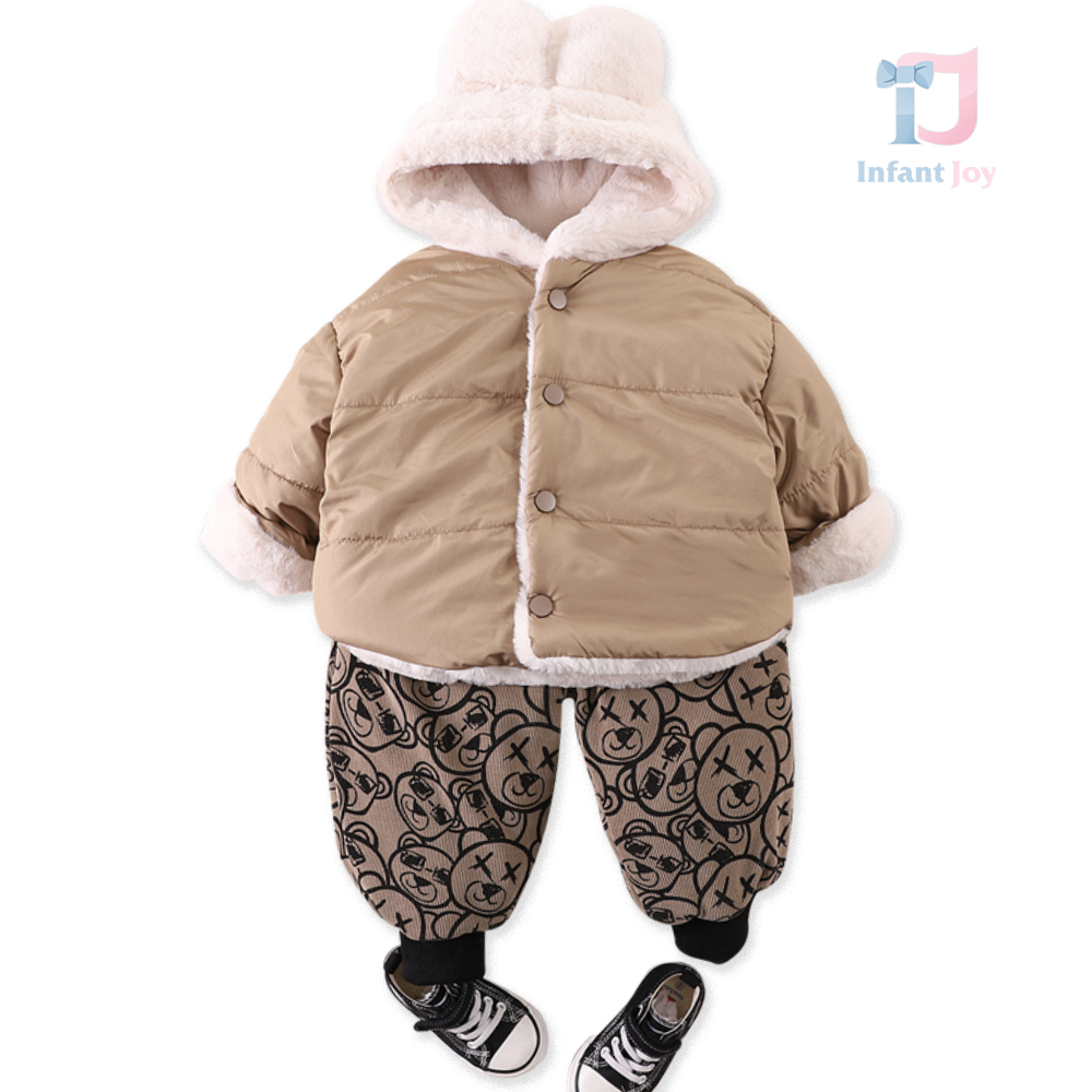 Set matlasat de 2 piese cu vată de pluș Caramel Cub