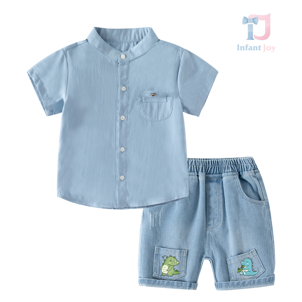 Set de 2 piese cu pantaloni din denim Dino College