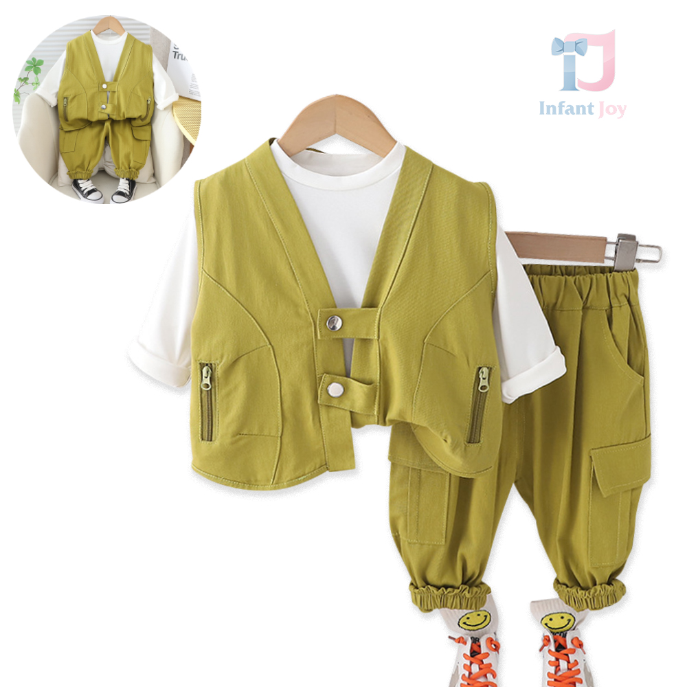 Set cargo de 3 piese cu vestă extravagantă Green Match