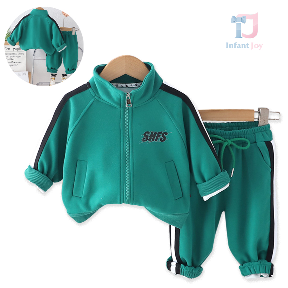 Set sport de 2 piese cu guler înalt Green Shefs