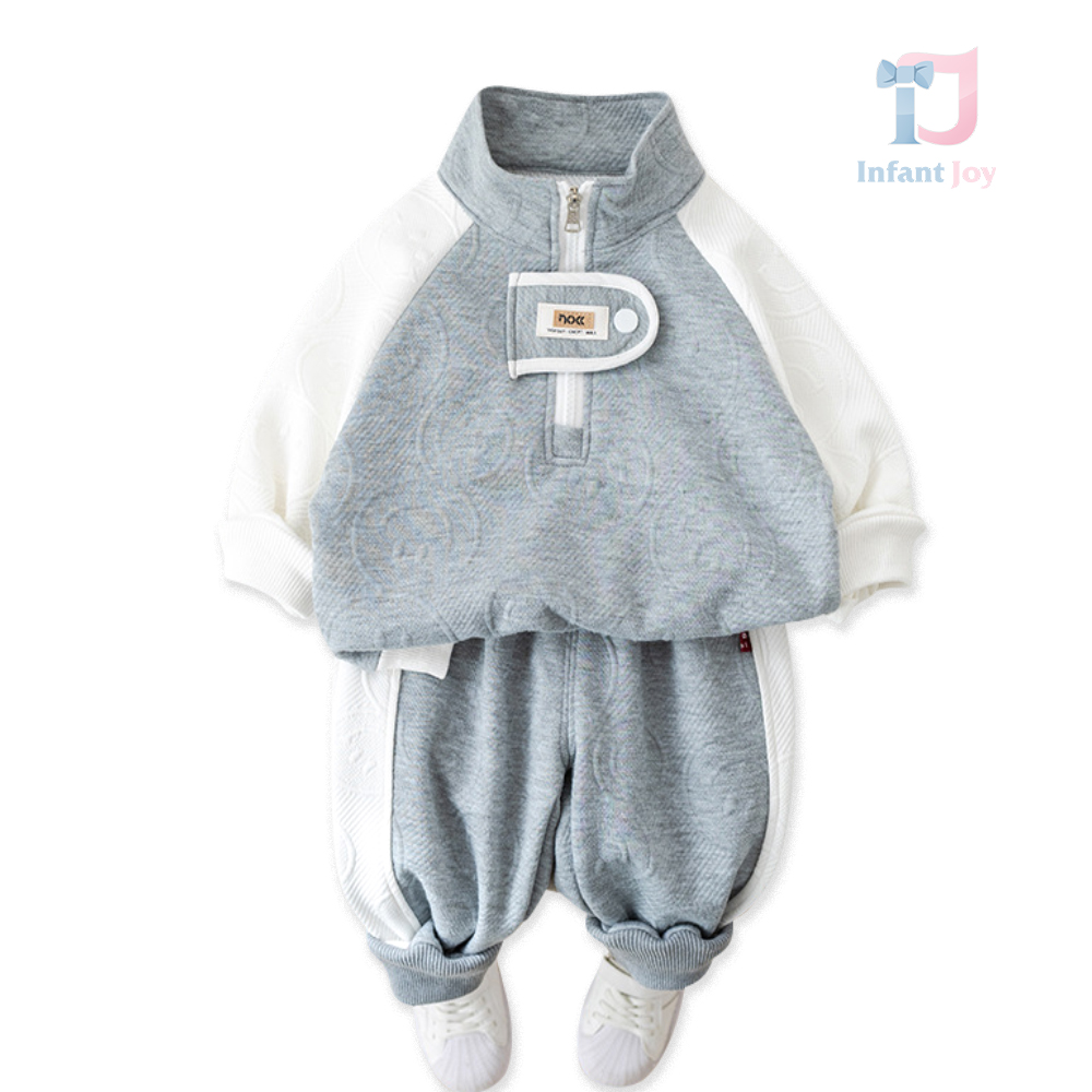Set sport de 2 piese cu efect în relief Grey Bambino