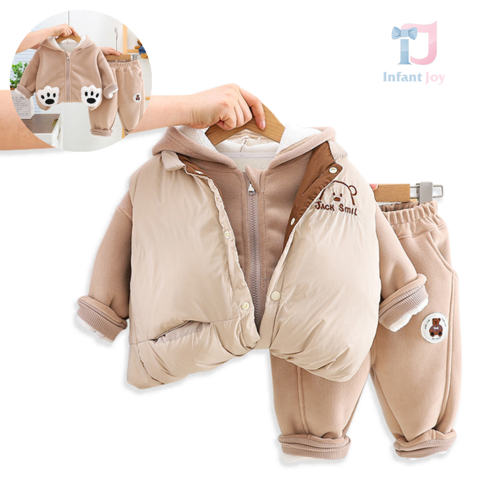 Set matlasat de 3 piese din fleece și vestă cu umplutură din puf ecologica Jack Smil