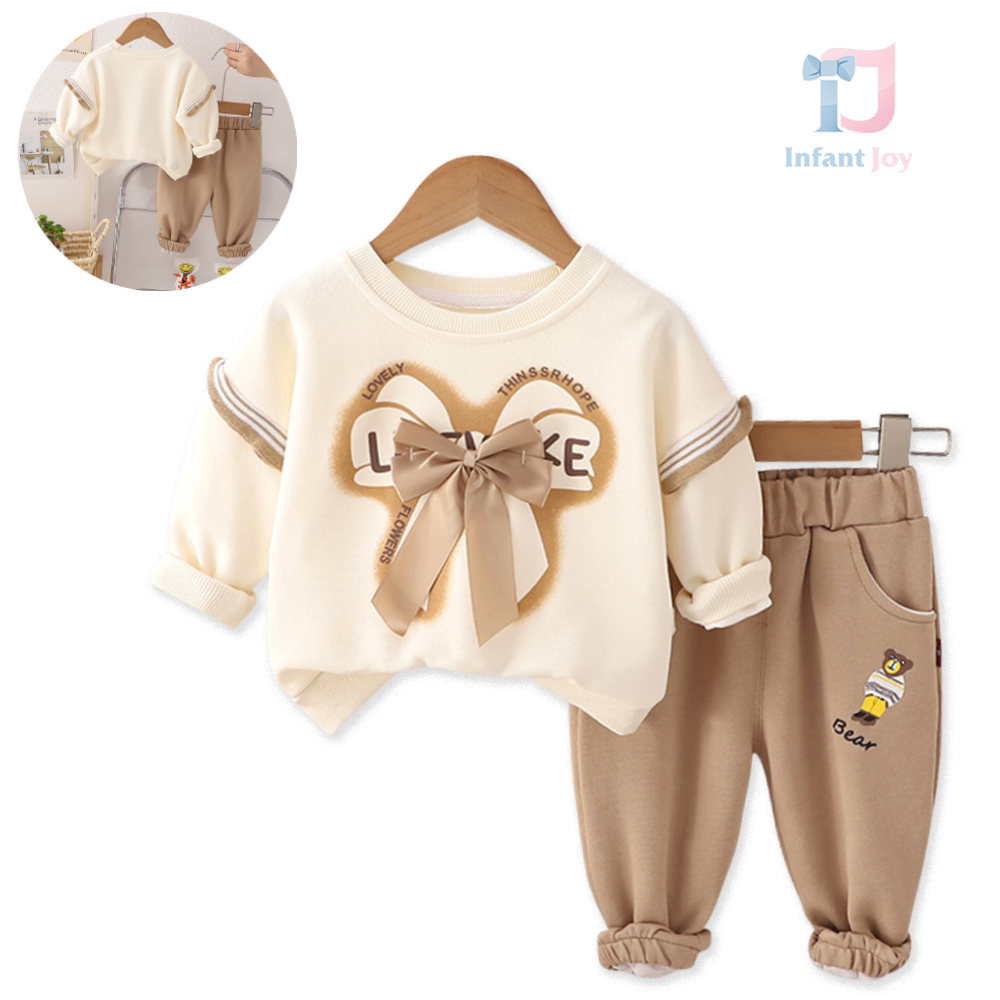 Set de 2 piese cu еlemente 3D și panglică Lovely Caramel Miss