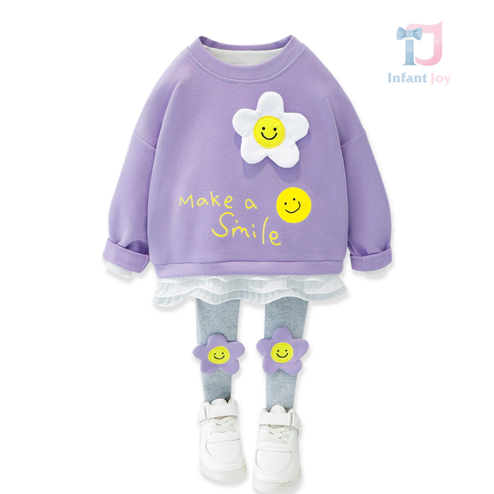 Set de 2 piese cu elemente 3D și dantela Make a Smile Purple