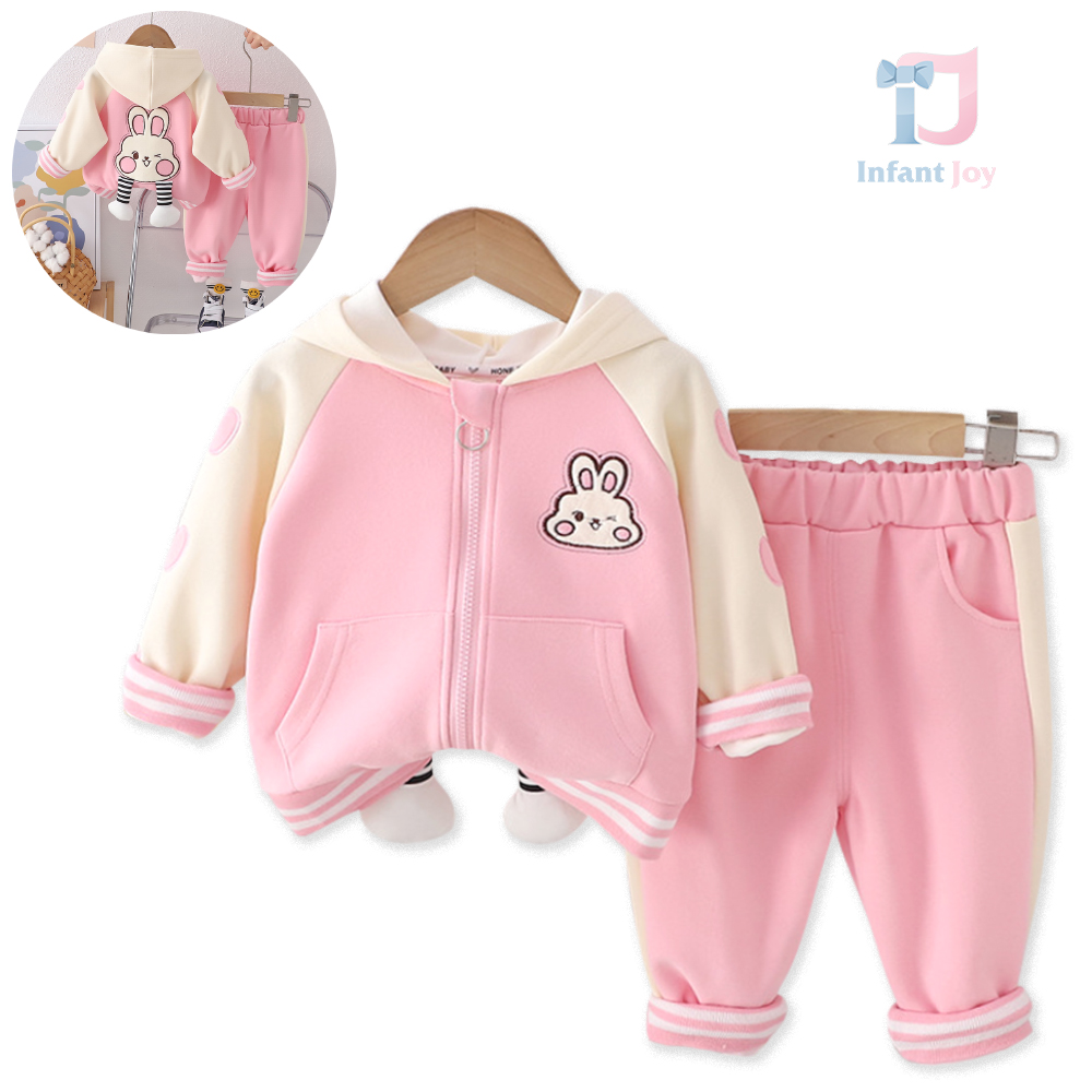 Set Sport de 2 piese cu glugă și broderii Milk & Honey Bunny