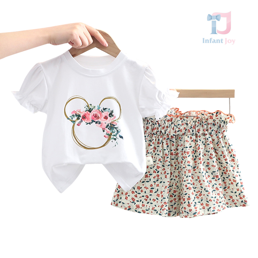 Set de 2 piese cu bucle și mânecă pufoasă Minnie Garden