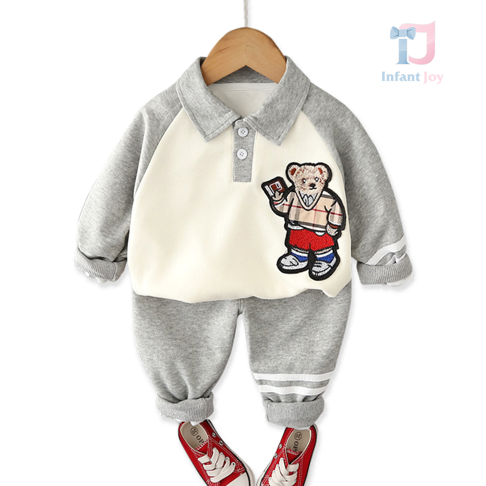 Set sportiv-elegant de 2 piese cu broderie 3D și margini Mister Lauren Grey