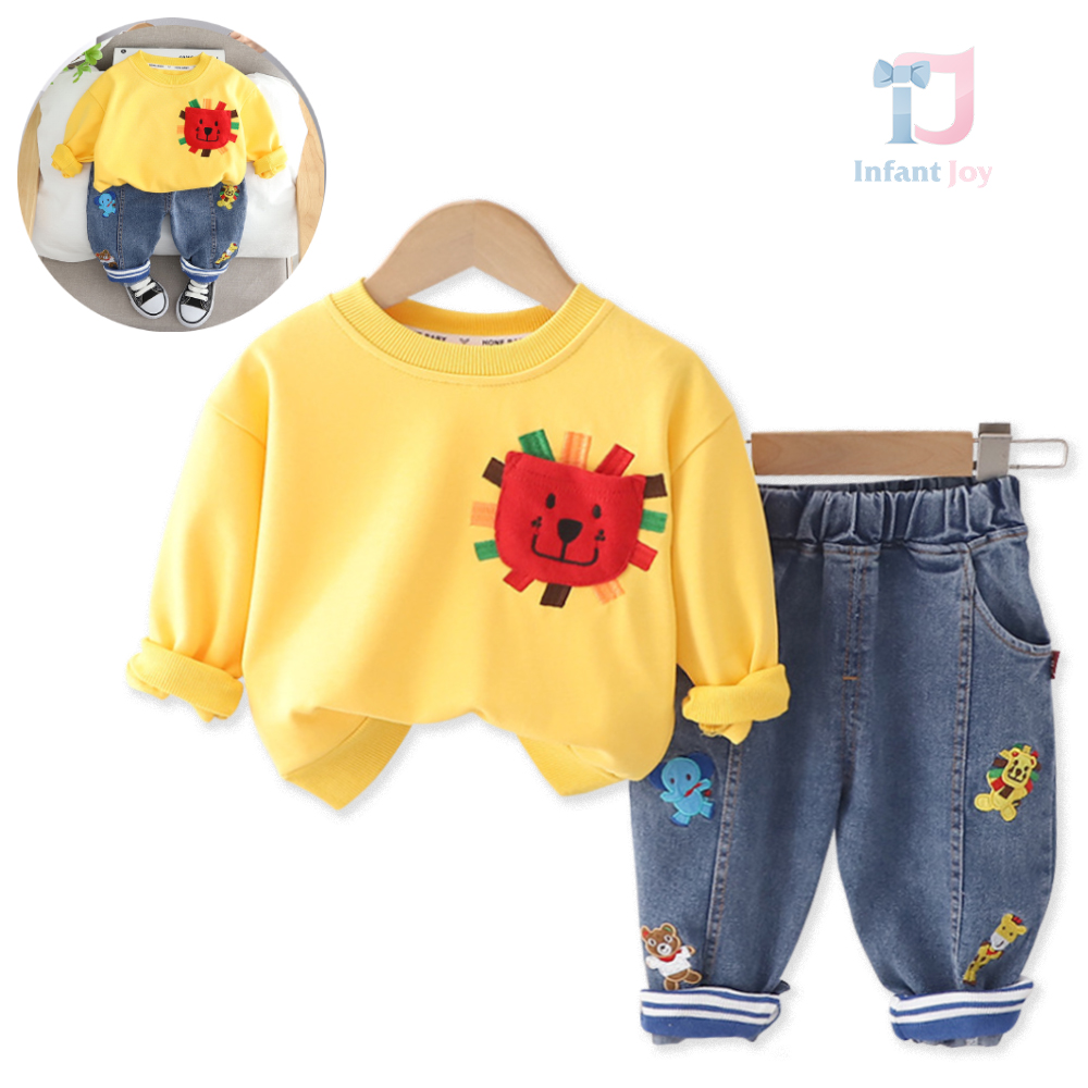 Set de 2 piese cu blugi și broderii My Lion Friend