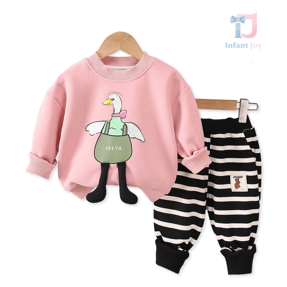Set de 2 piese cu elemente 3D Pinkish Ducky