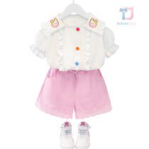 Set de 2 piese cu bucle frumoase, dantelă și broderie Pretty Bunny