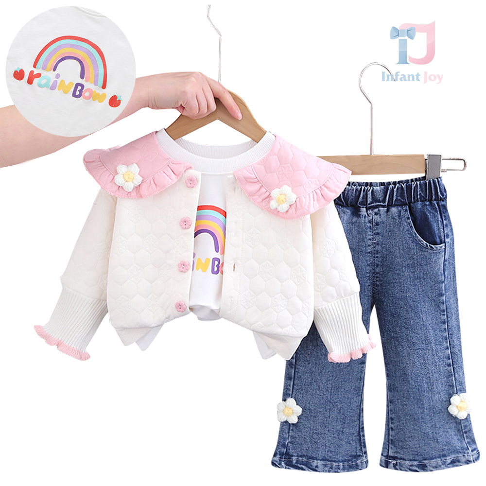 Set de 3 piese cu elemente 3D Rainbow Daisy