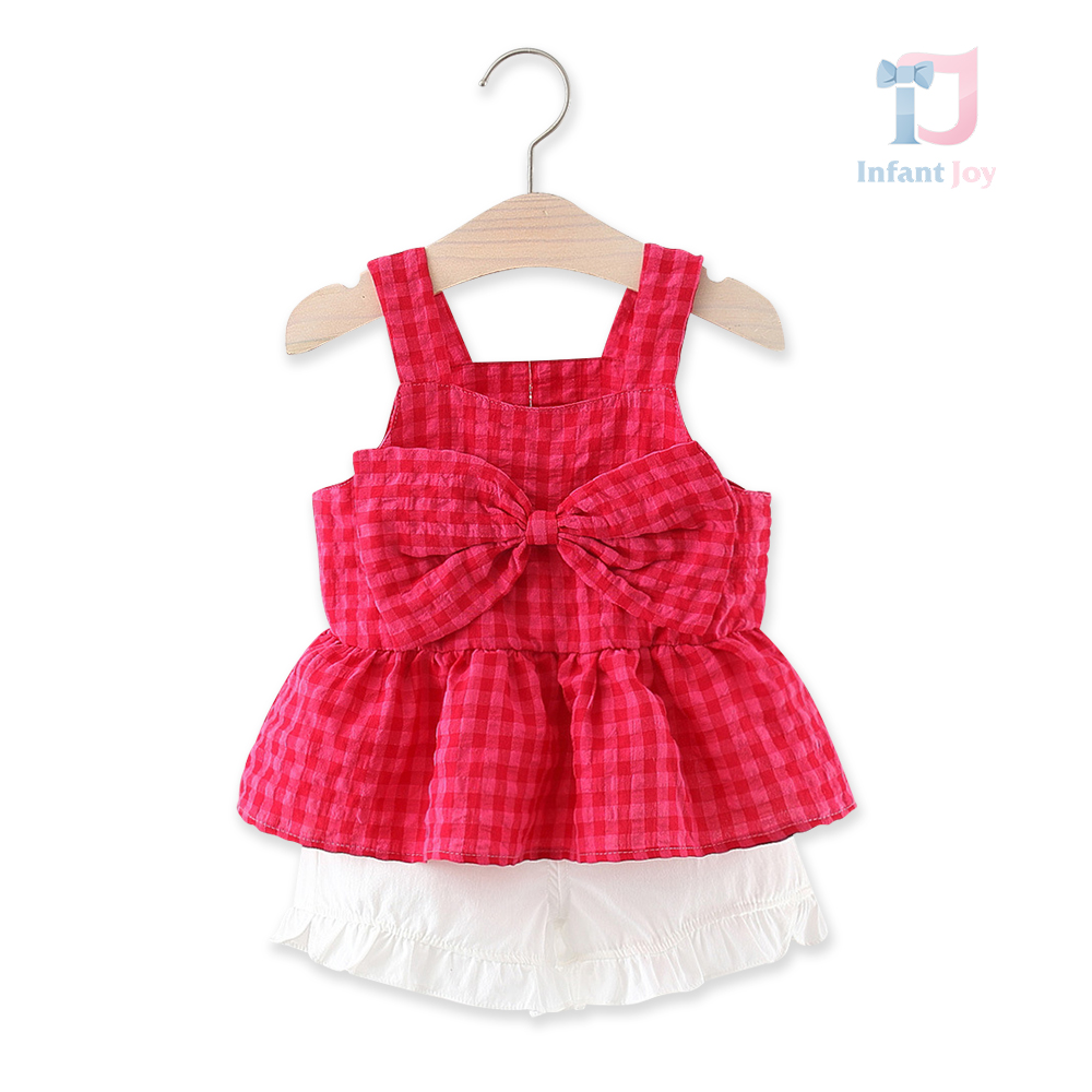 Set de 2 piese din crep cu panglică mare Fuchsia Kare