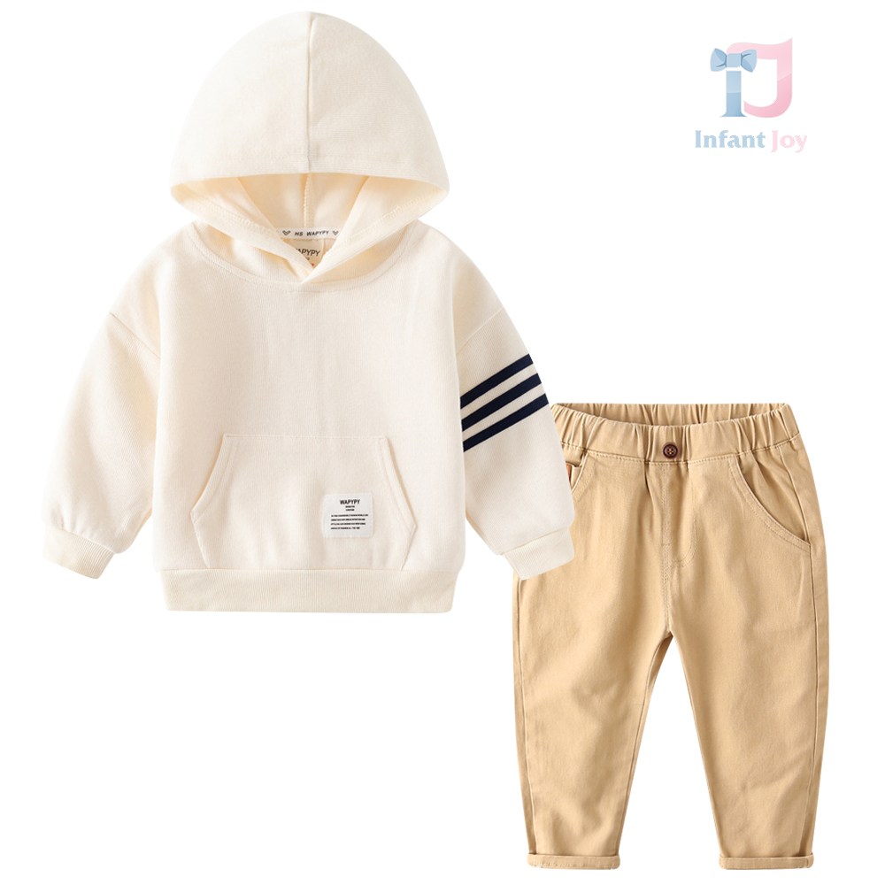 Set de 2 piese cu glugă și pantaloni kaki Small but Stylish